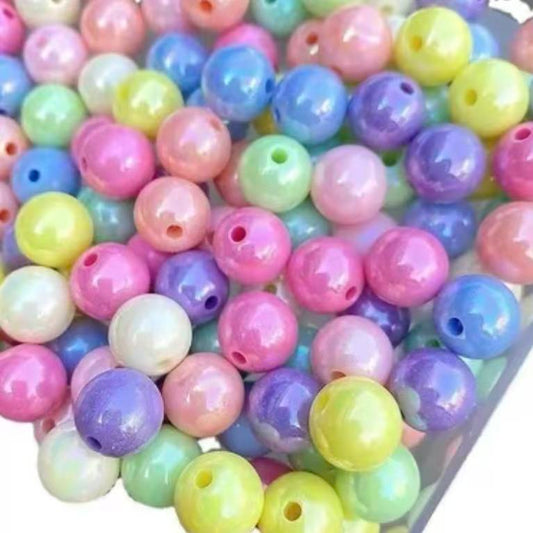Acrylic Round Beads 6mm/8mm/10mm Whole Bag 500g Multi-color Keychain Accessories